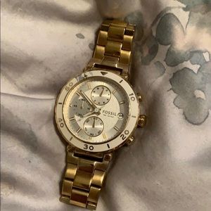Gold Fossil Watch